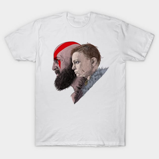 God of War: Kratos and Atreus T-Shirt by KregFranco